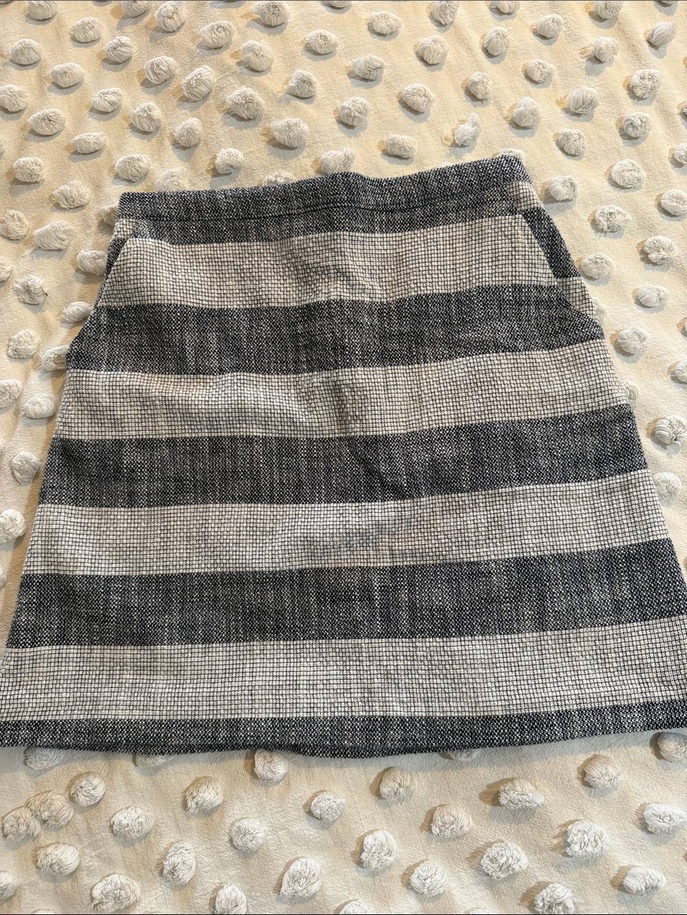 A New Day navy and White Striped Textured Skirt